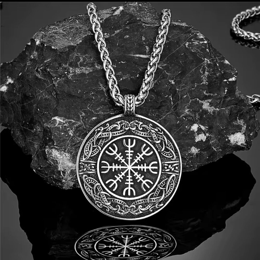 Vegvisir Compass Viking Rune Pendant - Stainless Steel #1527